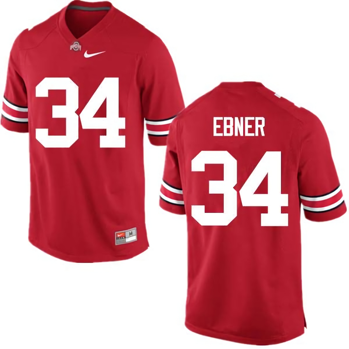 Nate Ebner Ohio State Buckeyes Men's NCAA #34 Nike Red College Stitched Football Jersey CSX4056FV